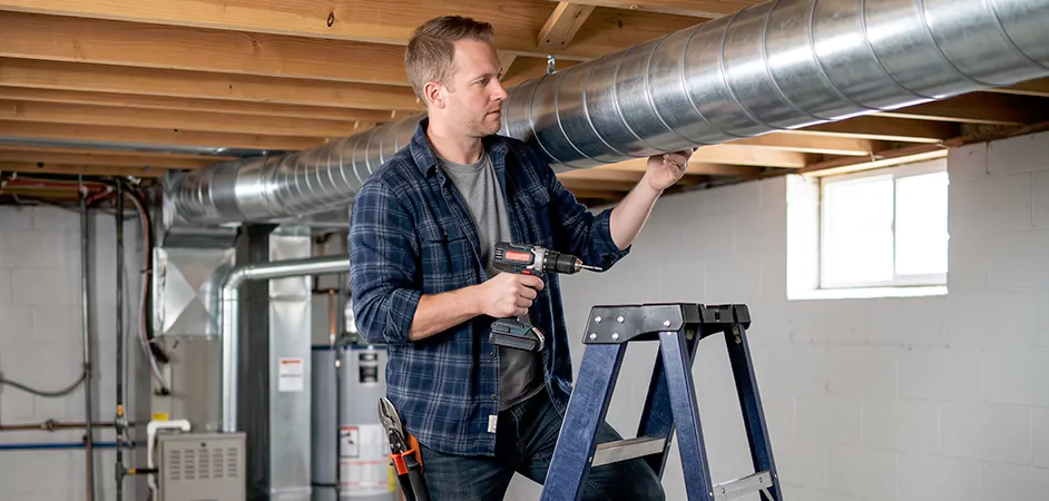 Exposed Spiral Ductwork in Mesquite